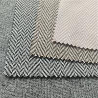 Tissu jacquard personnalisé de Chine, en maille poly classique brossée, imprimé, à motif chevron, en tweed, certifié OEKO-TEX, poids lourd pour filles et hommes