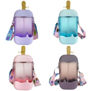 Bouteille d'eau de luxe 2026 en forme de bâtonnet de glace, vente en gros, logo personnalisé, mignonne tasse à paille pour enfants avec sangle d'épaule réglable - Product Image 5
