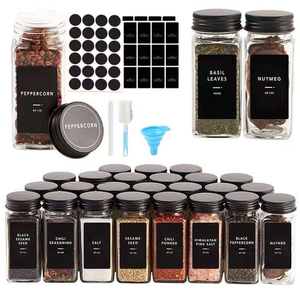 Set di accessori da cucina su misura 24 pezzi bottiglia di spezie 4OZ 120 ML di legno di Acacia coperchi di spezie <span class=keywords><strong>vasetti</strong></span> di <span class=keywords><strong>erbe</strong></span> <span class=keywords><strong>per</strong></span> cucina - Product Image 5
