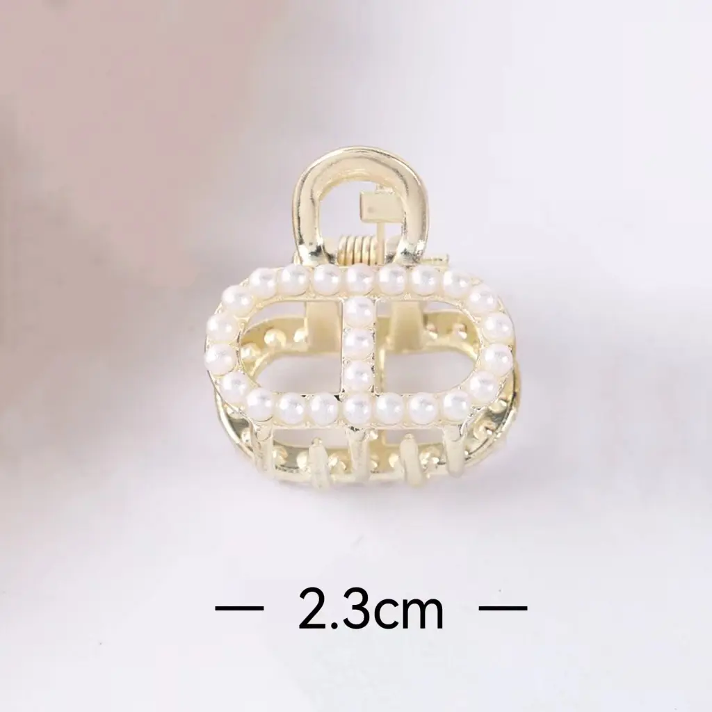 New Pearl Mini Gold Metal Hair Clips Light Luxury Butterfly Hair Claw Ladies Hair Accessories