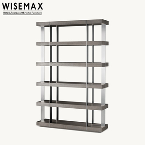 WISEMAX FURNITURE Bibliothèque en bois en acier inoxydable Vitrine pour <span class=keywords><strong>salon</strong></span> Décoration murale Armoire de sol Lecture Home <span class=keywords><strong>Bar</strong></span> - Product Image 6