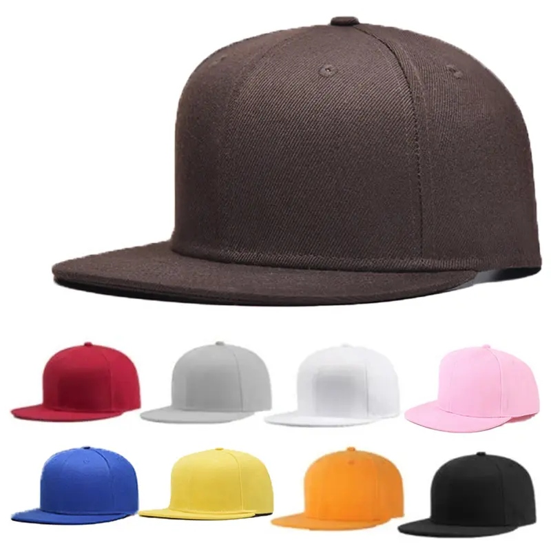 HS0001 ขอบแบนโลโก้ที่กําหนดเองปรับ gorras พอดีธรรมดาเปล่าหมวกบาสเกตบอลสูงมงกุฎลึก 6 แผง snapback หมวกหมวก