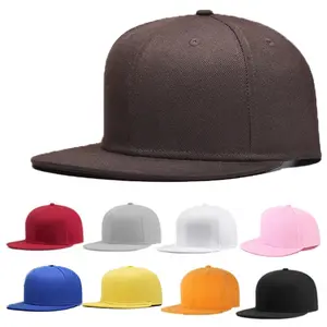 HS0001 flachrand krempe anpassbares logo gorras passend einfarbig weiß basketballkappe hohe tiefe krone 6 panel snapback kappe