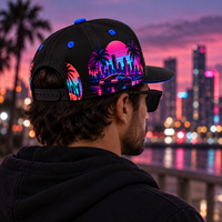 Casquette de baseball Synthwave personnalisée, style rétro années 80, néon, ville, voiture de sport, Gorra, chapeau sublimé personnalisé, imprimé, visière incurvée, snapback, vente en gros