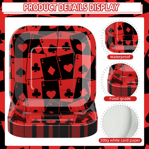 Juego de Vajilla Desechable Biodegradable con Tema de Póker, Decoración para <span class=keywords><strong>Fiesta</strong></span> de <span class=keywords><strong>Casino</strong></span>, Monedas Doradas, Año Nuevo Chino, <span class=keywords><strong>Fiesta</strong></span> para Adultos - Product Image 4