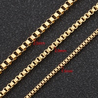 Chaîne en acier inoxydable anti-ternissement plaqué or 18 carats PVD, chaîne à maillons petits, chaîne de collier DIY vendue au mètre