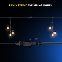 Linsheng Noël LED Lumières Étanche E27 Noir 12FT Guirlande Lumineuse avec 10 Ampoules En Plastique pour Intérieur/Extérieur Décor À La Maison