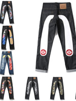 Jeans personnalisés pour hommes, coupe droite, motif M brodé, pantalon baggy imprimé, streetwear, style Harajuku, pantalon en denim pour hommes