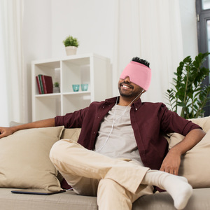 Gorro de Gel Elástico Refrescante Rosa para la Cabeza, Máscara Facial, Bloqueador de Luz, Prevención de Golpes de Calor, Gorra de Alivio - Product Image 3