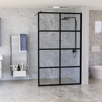Panneau de douche encadré pour salle de bain de luxe verre trempé de 6mm 8mm 10mm d'épaisseur écran de douche en verre trempé de style douche en verre trempé