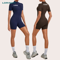 LORISOW Bodysuit Olahraga Ringan Wanita, Celana Pendek Jumpsuit Gym untuk Yoga, Fitness, dan Workout yang Bernapas