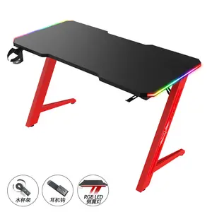 Hochwertiger Hot Sale Gaming Desk Kohle faser verstellbarer LED-PC-Spieltisch