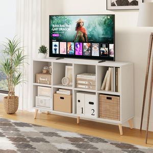Libreria Moderna in Legno Multi-Cubo con Gambe, <span class=keywords><strong>Design</strong></span> Autonomo, Ripiani Aperti Personalizzabili, Organizzatore per Stoccaggio - Product Image 3
