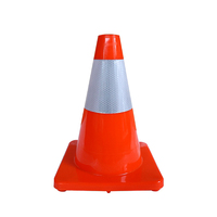 Cône de signalisation en PVC avec bande réfléchissante, cône de sécurité robuste pour travaux de construction, travaux routiers et contrôle du trafic