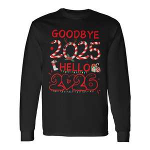 Adiós 2025, Hola 2026, Camiseta de Manga Larga, Navidad, Año Nuevo 2026 - Product Image 1