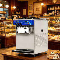 Machine à glaces molles compacte U88 à 3 saveurs pour kiosques |   Machine à glace de table à congélation rapide 7000 BTU avec pompe à air