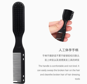 Brosse de nettoyage professionnelle double usage pour hommes, outil de coiffure pour barbier, peigne <span class=keywords><strong>à</strong></span> barbe en plastique électroplaqué, nouveau style, vente chaude en gros - Product Image 2