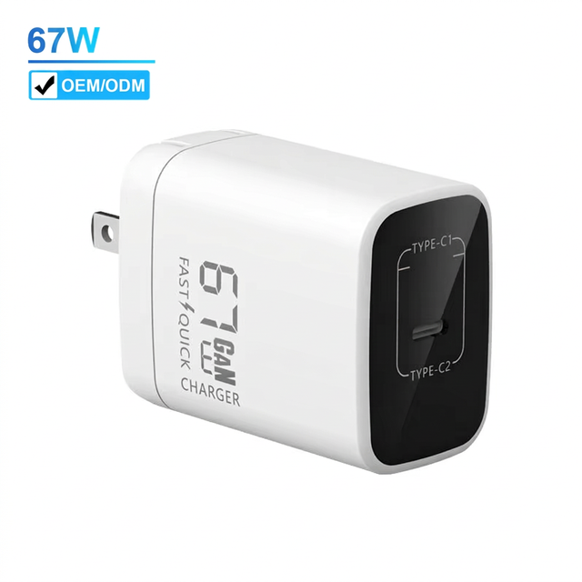 Justlink PD 67W Super Fast Charging Type-C GaN Electric Charger ABS 2-Port USB Wall Charger for Android Mobile Devices