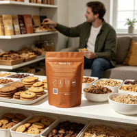 Pochette en plastique PE de haute qualité, autoportante, à trois côtés, résistante à l'humidité, de qualité alimentaire, avec fermeture éclair et option de logo personnalisé