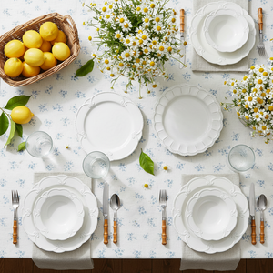 Service de table en céramique élégant à bords festonnés, assiettes en porcelaine <span class=keywords><strong>blanche</strong></span> gaufrée, vaisselle de cuisine, <span class=keywords><strong>assiette</strong></span> à dessert style shabby <span class=keywords><strong>chic</strong></span> - Product Image 5