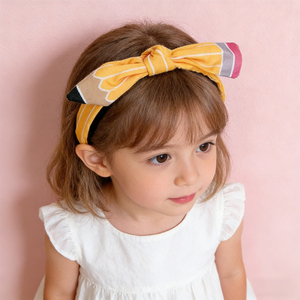 Ensemble d'accessoires pour cheveux pour filles : pinces à cheveux en tissu personnalisées avec nœuds crayon et design créatif, et bandeaux pour la rentrée scolaire - Product Image 3