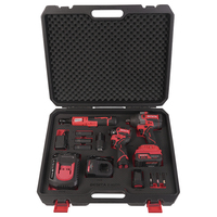 Kit de Herramientas 3 en 1 sin Escobillas, 18 Piezas, Atornillador de Impacto de 200N.m, Llave de Impacto de 850N.m, Llave de Trinquete de 40N.m, 16.8V 21V 12V con Cargador