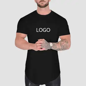 2023 Heavyweight Drop Shoulder lower hem t-shirts 100% heavy Cotton 250gsm Custom screen printing logo Oversized Men T Shirt