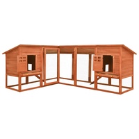 Cage à poules carrée en bois respirante GreenGrow avec grand enclos et fermeture sécurisée