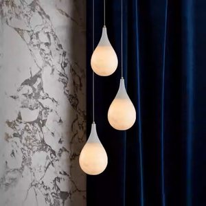 Modern Minimalist Marble Pendant <b>Light</b> Oval Multi Head LED Chandelier For Hotels And Guesthouses - Product Image 4
