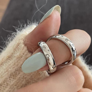 S925 Sterling Silver <b>Ring</b> With Micro Insert Diamonds Women's Minimalist Elegant <b>Open</b> Design Everyday Wear - Product Image 5