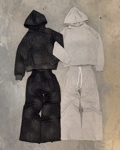 Tùy Chỉnh Bông Thời Trang Dạo Phố Tất Cả Các Hơn In Rhinestone loe Mồ Hôi Và Áo Bộ Chất Lượng Cao Tracksuit Mồ Hôi Phù Hợp Với Người Đàn Ông - Product Image 1