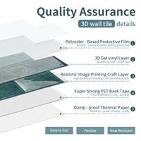 Autocollant de carrelage en époxy à effet brique Smano, couleur cuivre brun, auto-adhésif, imperméable, pour mur de cuisine, vente en gros OEM