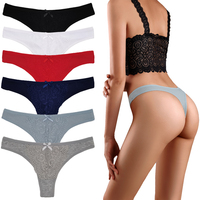 Ropa Interior Femenina al por Mayor, Tanga de Algodón para Mujer, Ropa Interior de Moda de Talle Bajo, Suave y Transpirable