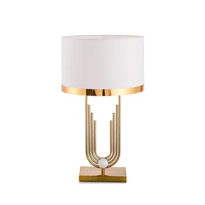 China Cost-Effective Wholesale Gold Bases Modern Luxury Decorative Bedside Led Metal Table Lamp