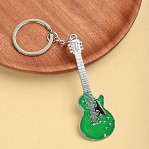Porte-clés en alliage multicolore en forme de guitare, breloques d'instruments de musique pour fans de rock, pendentif de sac souvenir, vente en gros - Product Image 4