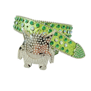 Ceinture Hip-Hop en Alliage Style Européen et Américain, Ceinture Western avec Strass Monstres, Ceinture en Cuir Cristal pour Hommes et Femmes, Ceinture Bb <span class=keywords><strong>Simon</strong></span> - Product Image 4