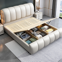 Vente en usine d'ensemble de meubles pour chambre à coucher lit King Size avec rangement design moderne lit double de luxe pour chambre prix bon marché