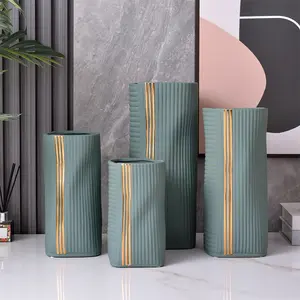 Morandi utensílios de cerâmica para decoração, conjunto de 3 peças de vasos de cerâmica modernos nórdicos para decoração de casa