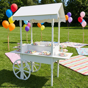 Carrito Moderno y Sencillo <span class=keywords><strong>de</strong></span> MDF Blanco <span class=keywords><strong>de</strong></span> Alta Calidad <span class=keywords><strong>para</strong></span> Dulces y Postres con Diseño Floral <span class=keywords><strong>para</strong></span> Decoración <span class=keywords><strong>de</strong></span> Pasteles <span class=keywords><strong>de</strong></span> Boda - Product Image 3