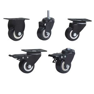 50mm Gewindes tiel Schwenk rad möbel PVC-Nachlauf mit Bremse - Product Image 4