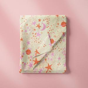 Mới Đến Tinh Khiết Bông Sao Mô Hình Mặt Trăng In 100% Cotton Hữu Cơ Tự Do Tana Bãi Cỏ Tùy Chỉnh In Kỹ Thuật Số Cho Cô Gái Ăn Mặc - Product Image 3