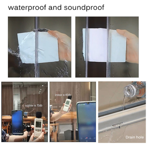 Kính không khung ban công bao vây hoàn toàn mở kính tường ngăn xếp trượt kính gấp cửa nhôm toàn cảnh Bifold cửa nhà máy - Product Image 4