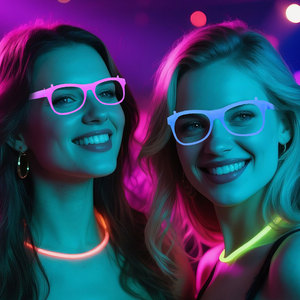 Décoration à thème fluorescent, bar aux couleurs néon, soirée dansante KTV, lunettes amusantes à monture lumineuse changeante de couleur - Product Image 3