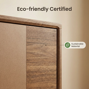 <strong>Walnut</strong> 70'' Wide <strong>TV</strong> <strong>Stand</strong> for <strong>TVs</strong> up to 75'' Wood Entertainment Center with Sliding Doors and Drawers Console Storage Cabinet - Product Image 3
