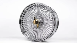 新品 13-22インチ クロスレース ワイヤーホイール <span class=keywords><strong>60</strong></span>スポーク リバースタイプ ポリッシュドスチールリム - Product Image 3