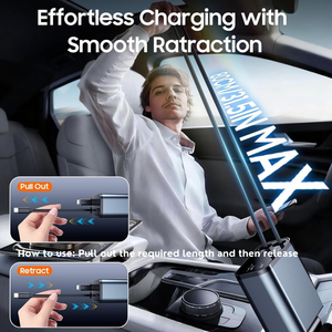 ชาร์จเร็วแบบ4 in 1พับเก็บได้สำหรับ <span class=keywords><strong>iPhone</strong></span> 17 Samsung S25 4 in 1ที่ชาร์จในรถ - Product Image 3