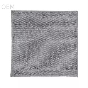 Chiffon de nettoyage personnalisé double face en fil d'argent Chiffon de nettoyage en maille anti-rayures Chiffons de lavage Serviette de cuisine - Product Image 5