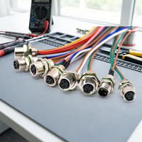 Câble d'assemblage M12 pour LED étanche, mâle-femelle, 2, 3, 4, 5, 6, 7, 8 broches pour applications d'alimentation