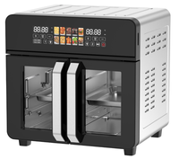 Friteuse à air sans huile grande capacité à double cuve avec écran LED, triple fonction, compatible voiture, usage commercial, contrôle numérique