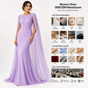 Vestido Maxi de Verano sin Tirantes 2026, Vestido Elegante Informal de Gasa Lila para Mujer, Talla Grande - Product Image 1